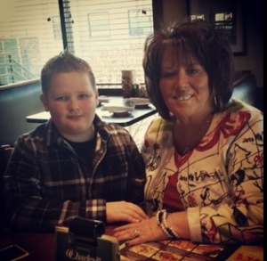 Reva Hoskins and her grandson, Chad. He loves traveling with the family and playing football.