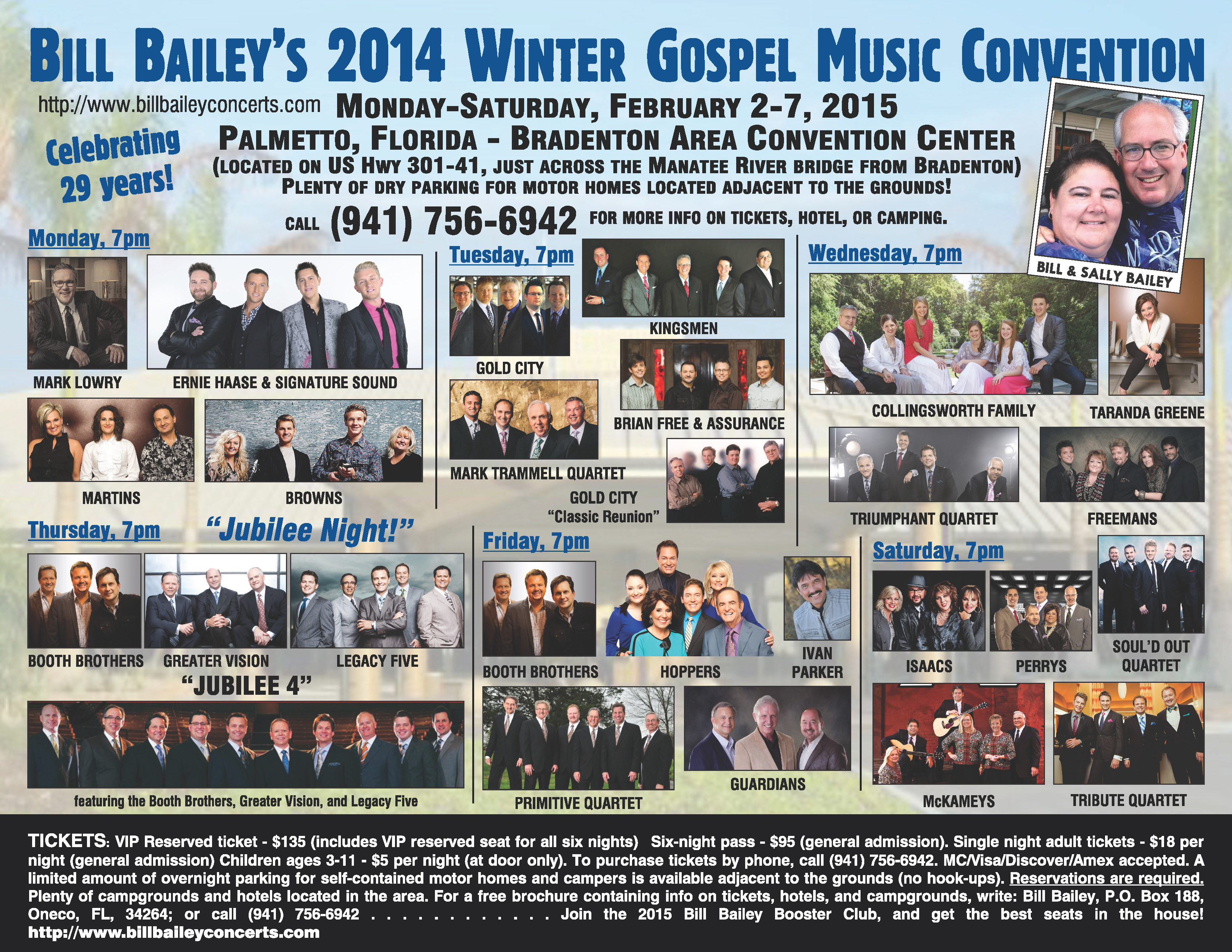 Bill Bailey's 2015 Winter Gospel Music Convention returns to Palmetto, FL!