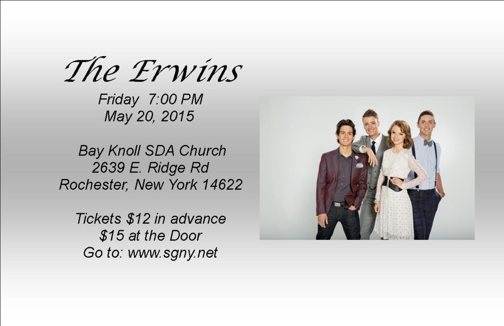 The Erwins Are Coming To New York May 20th