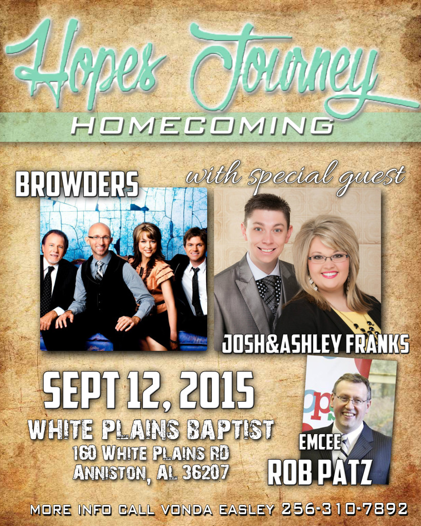 Hope's Journey Homecoming on Saturday September 12th