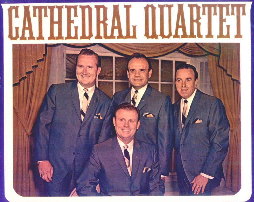 Cathedral Quartet standing Bobby Clark, Danny Koker, George Younce. Seated Glen Payne 
