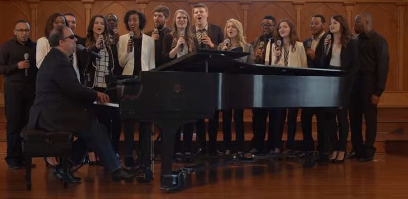 Gordon Mote records performance videos with award-winning vocal ensemble The Voices of Lee. 