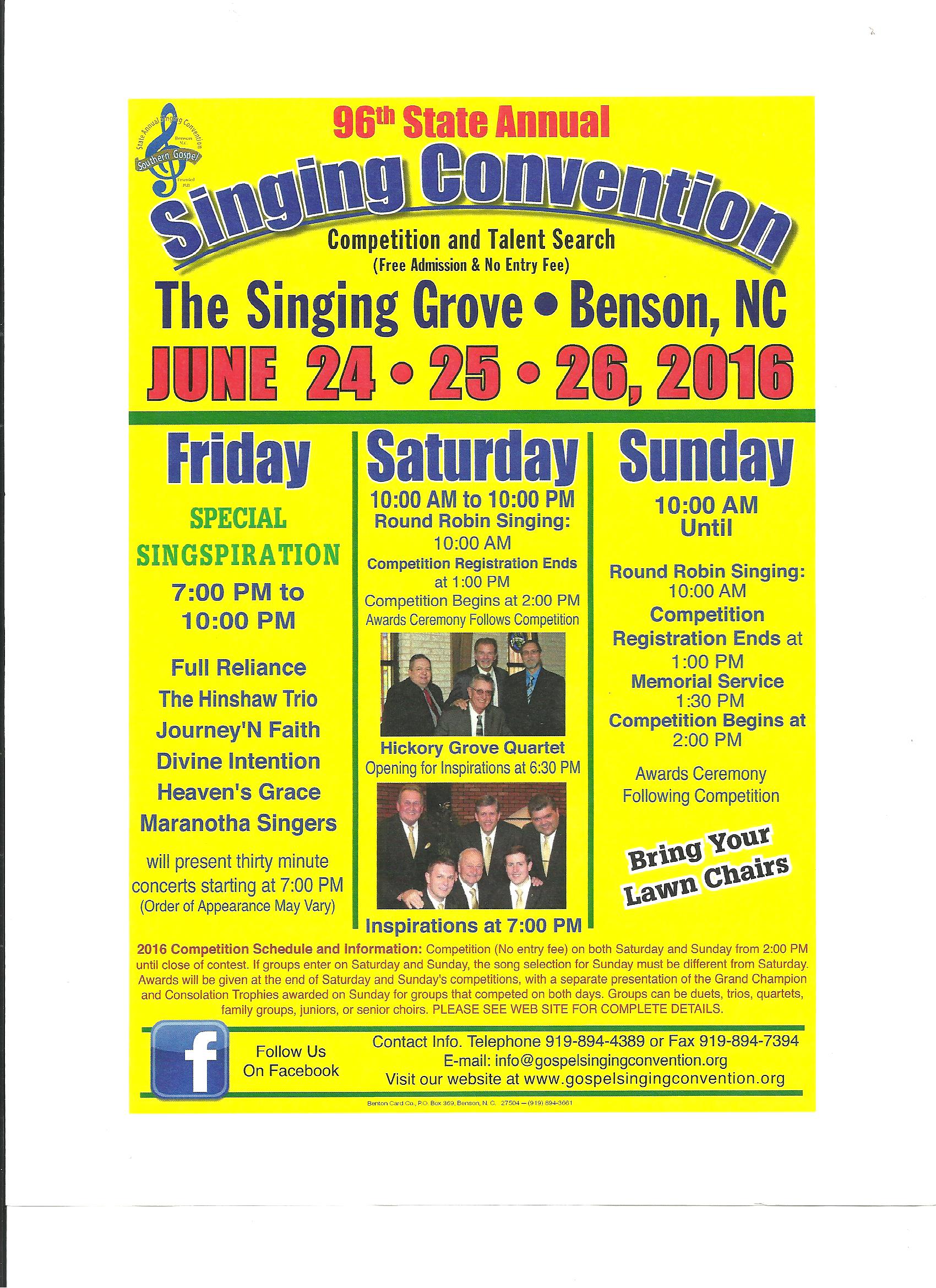 96th North Carolina State Annual Singing Convention