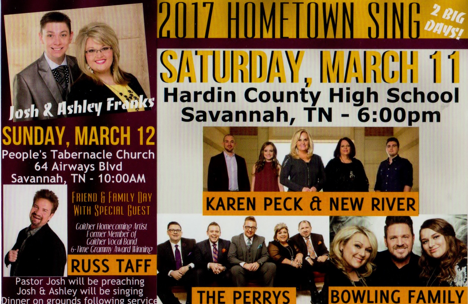 HOMETOWN SING March 12th
