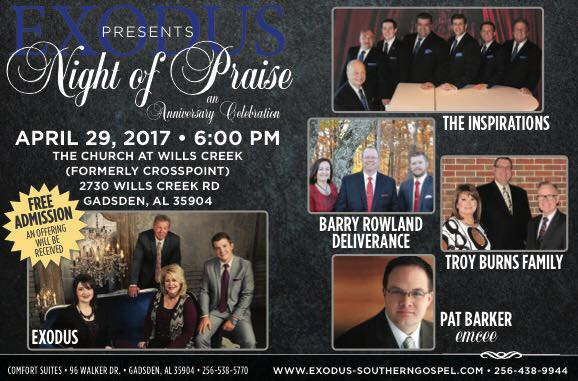 â€œA Night of Praise" an Anniversary Celebration, in Gadsden, Alabama