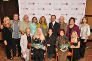 The Southern Gospel Music Guild honored the lifetime achievements of Judy Nelon and Lou Hildreth, with Beckie Simmons positioned on left in black.