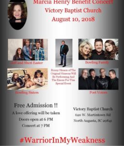 Benefit Concert Planned for Marcia HenryÂ  August 10, 2018Â 