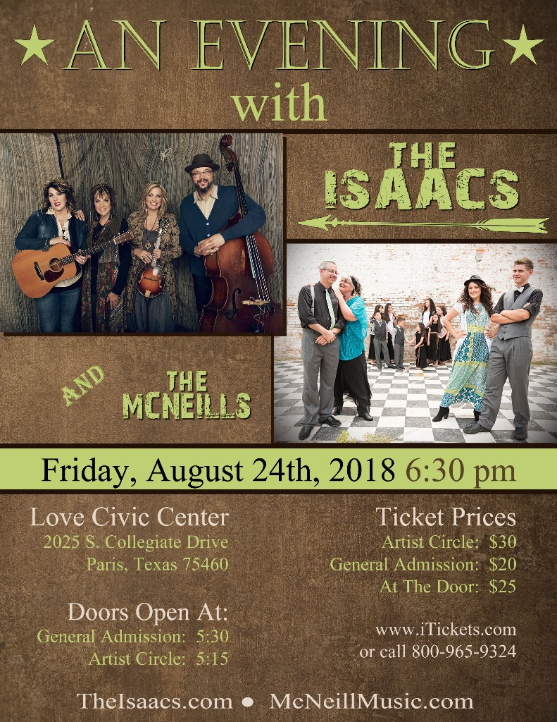 McNeills to Host Isaacs in Texas!
