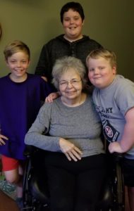 Beverly Oxenrider with her grandchildren