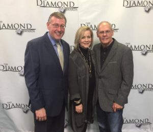 Rob Patz with Debi Crabb and Gerald Crabb at Diamond Awards 2019