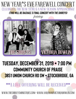 Fwd: Victoria Bowlin To Perform at Rachael Shirey Flowers Farewell Concert