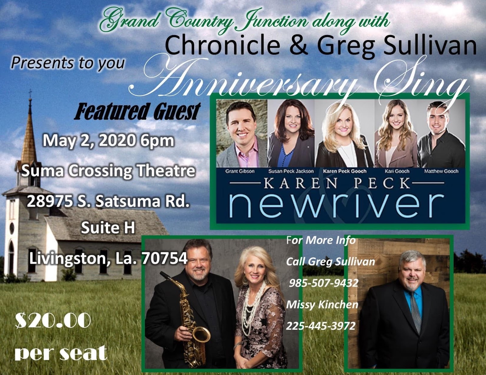 Chronicle Announces 11th Annual Anniversary Sing Featuring Karen Peck and New River