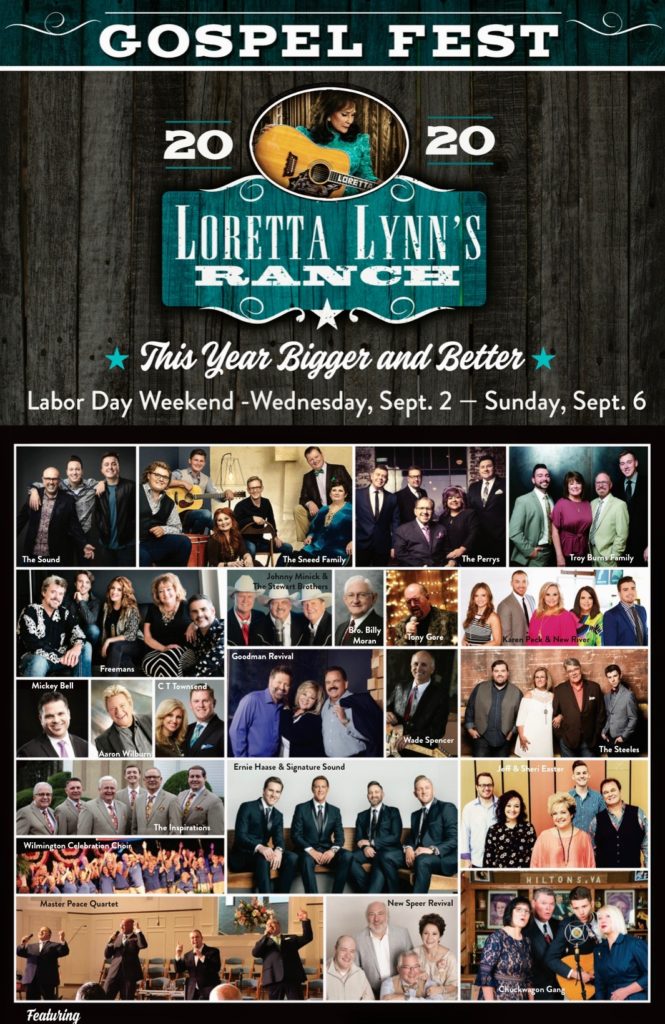 Gospel Music Festival at Loretta Lynnâ€™s Ranch Expands for 2020 Labor Day Weekend September 2 - September 6, 2020