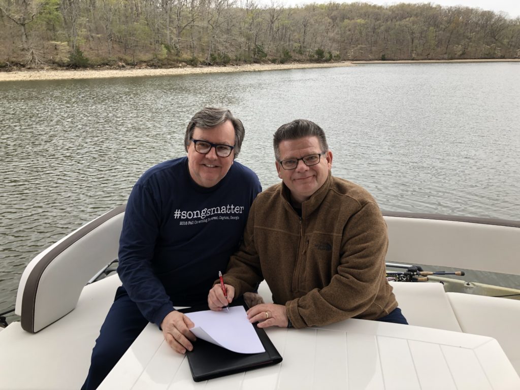 Joel Lindsey (left) and Mark Mathes are equally excited to be working together to create great music the will be available through Sunset Gallery Music.